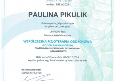 Współczesna fizjoterapia oddechowa – poziom zaawansowany